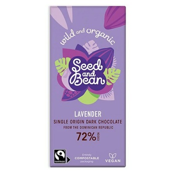 Bio hořká čokoláda s levandulí 72% 85g Seed and Bean